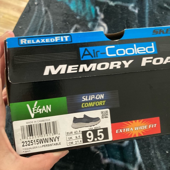 Skechers Men's Blue and White Slip-On Sneakers - Picture 6 of 6